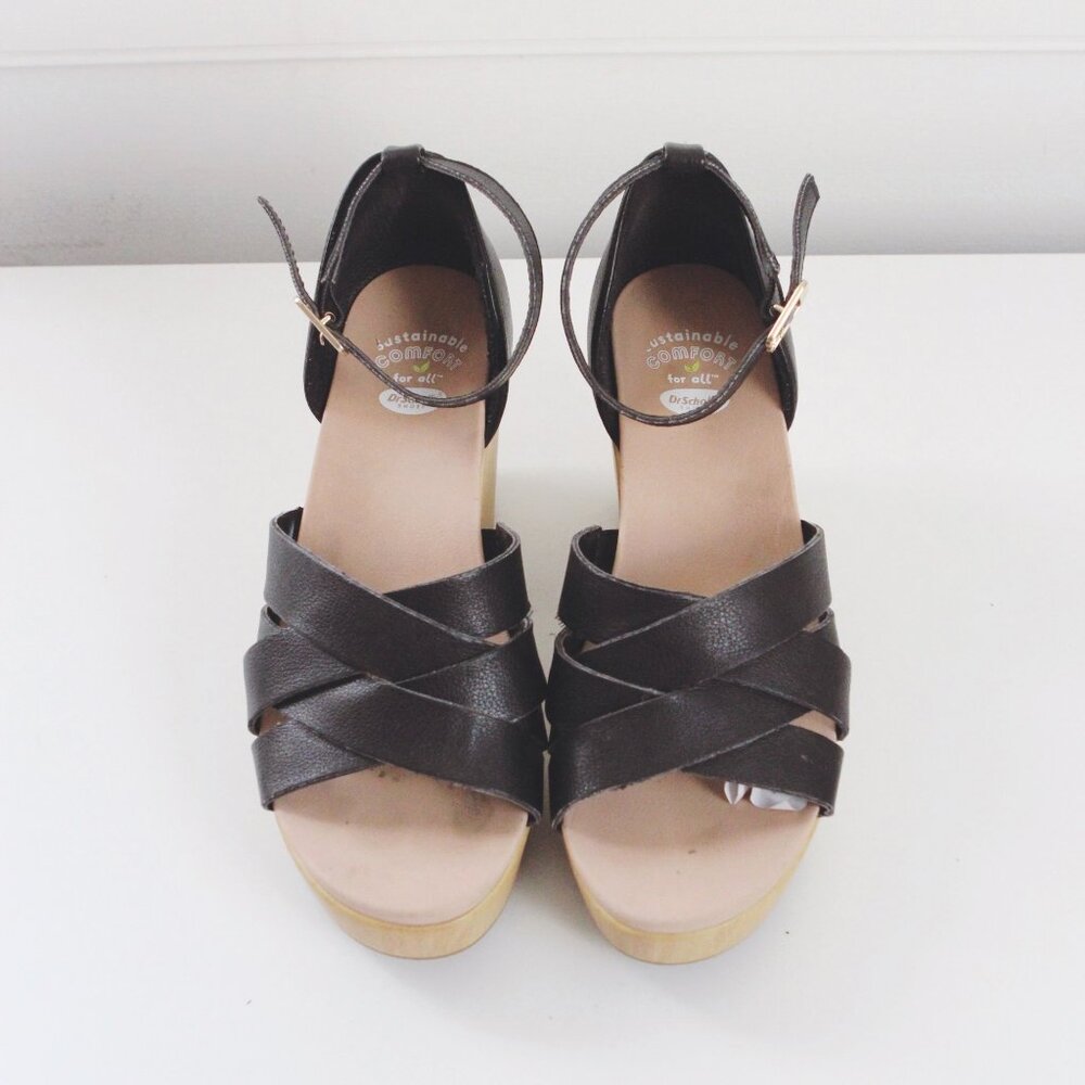 Dr. Scholl's Blissful Ankle Strap Platform Sandals Shoes Womens Size 7M Black - Picture 4 of 4